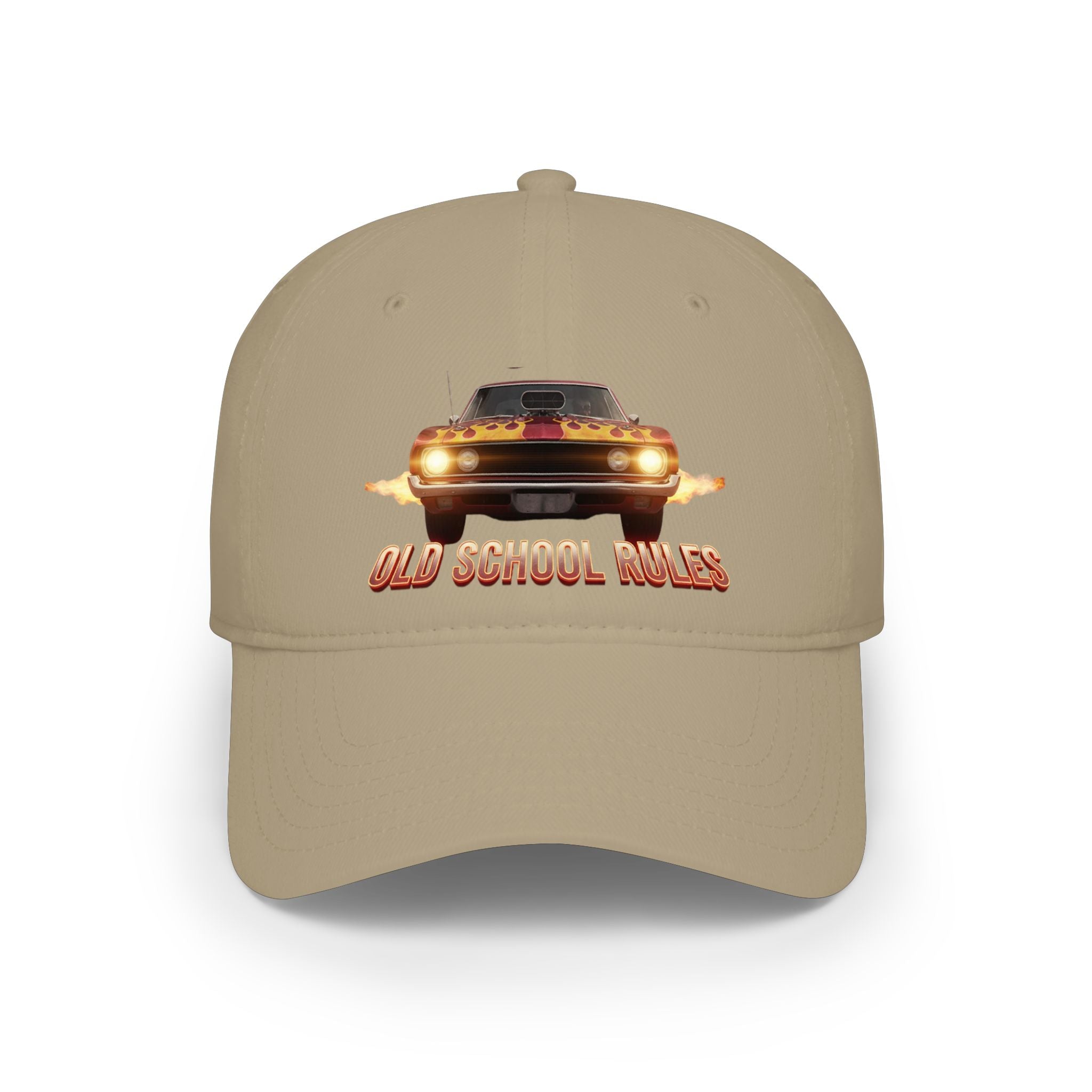 Old School Rules Vintage Muscle Car Baseball Cap