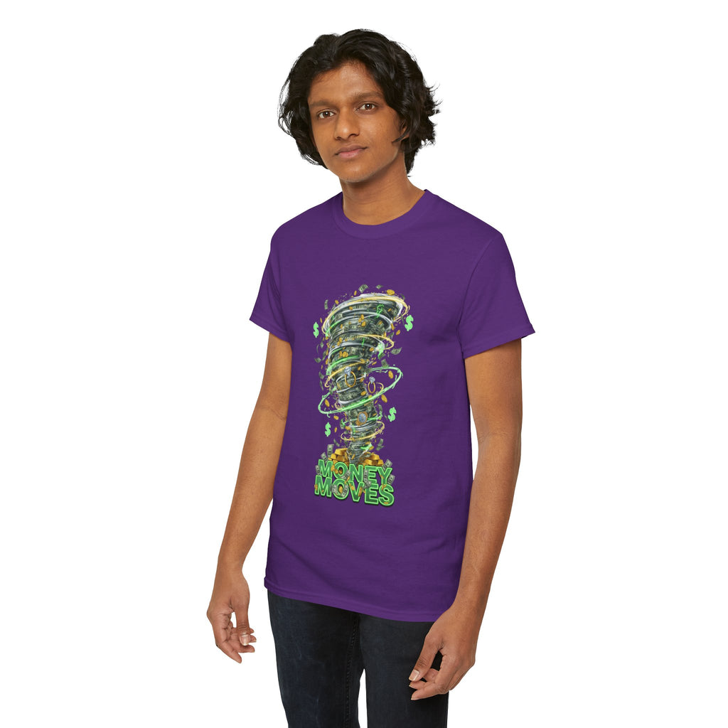 Money Moves Tee — Green Dollar Tornado Graphic T‑Shirt
