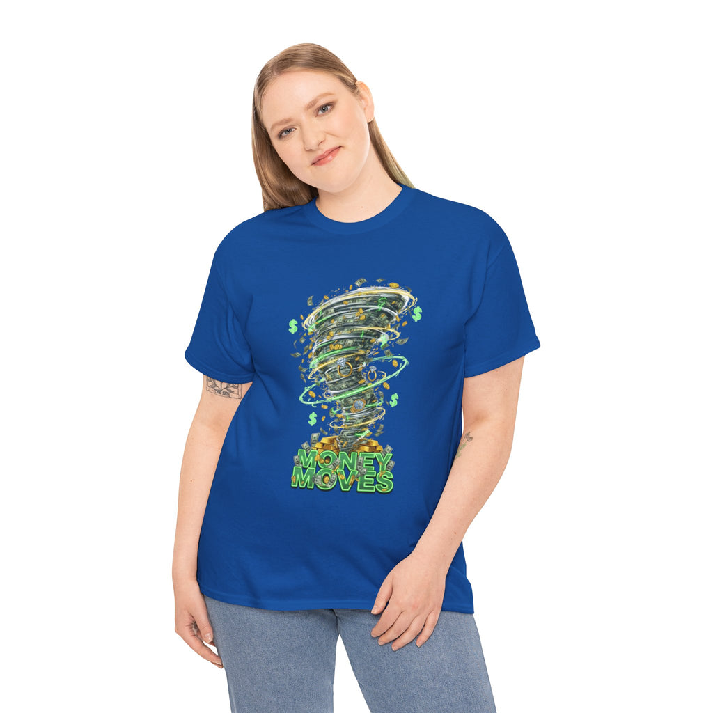 Money Moves Tee — Green Dollar Tornado Graphic T‑Shirt