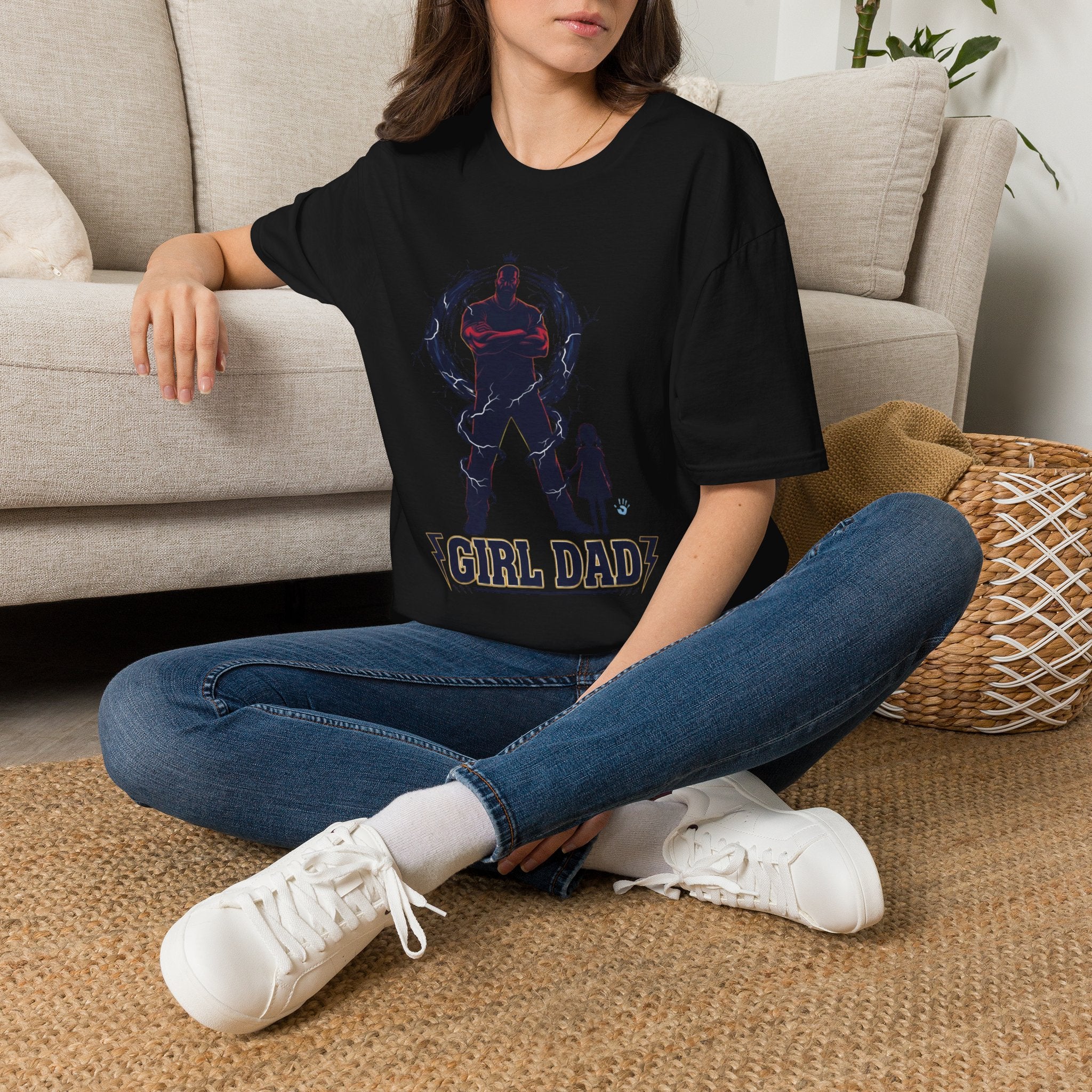 Girl Dad T-Shirt — Father and Daughter Silhouette Graphic Tee