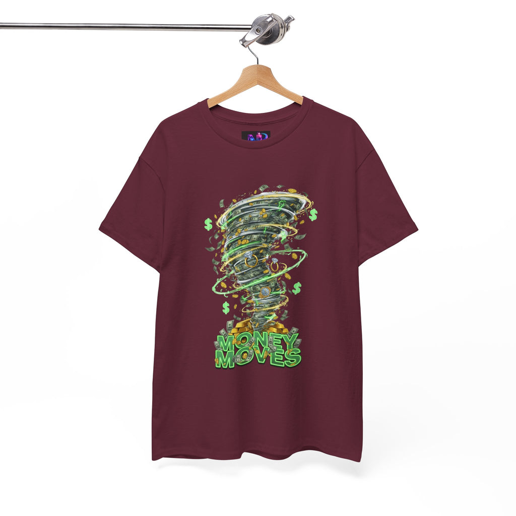 Money Moves Tee — Green Dollar Tornado Graphic T‑Shirt