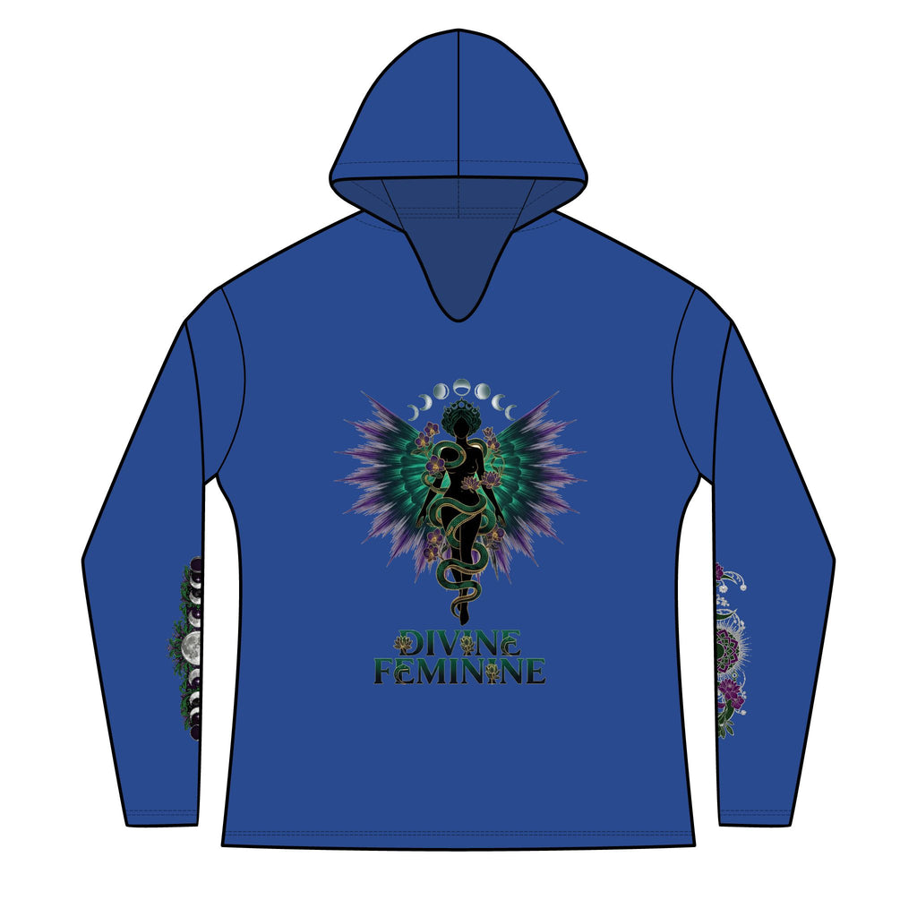 Divine Feminine Hoodie — Women's Spiritual Goddess Winged Caduceus Design