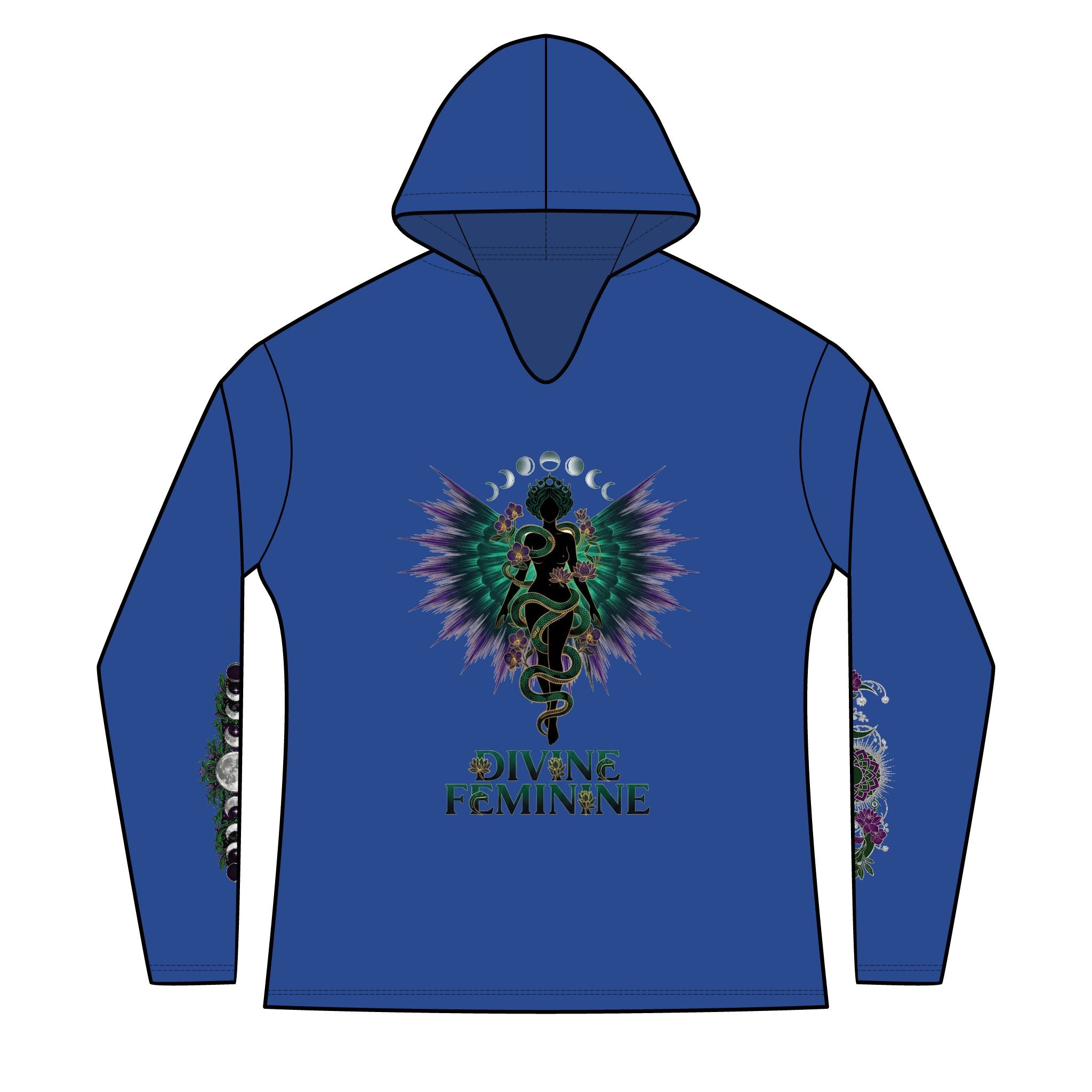 Divine Feminine Hoodie — Women's Spiritual Goddess Winged Caduceus Design