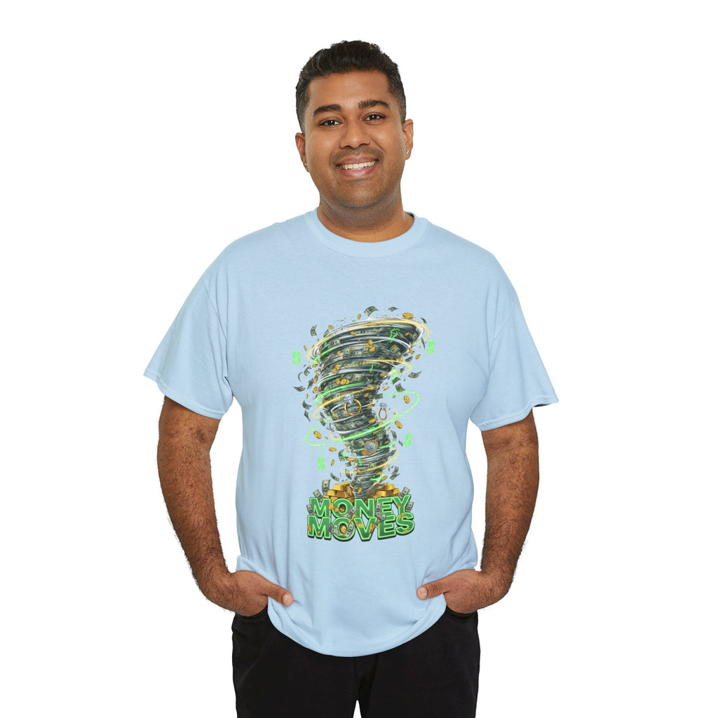 Money Moves Tee — Green Dollar Tornado Graphic T‑Shirt