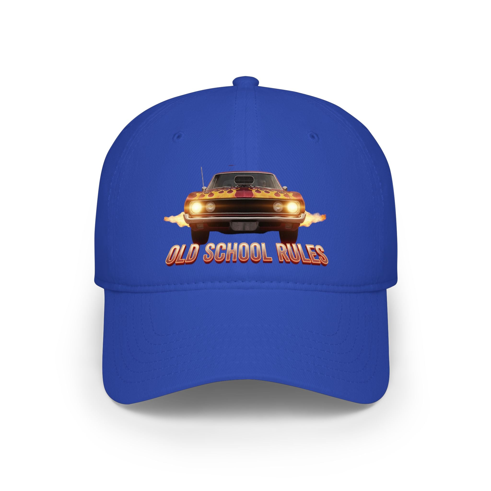 Old School Rules Vintage Muscle Car Baseball Cap