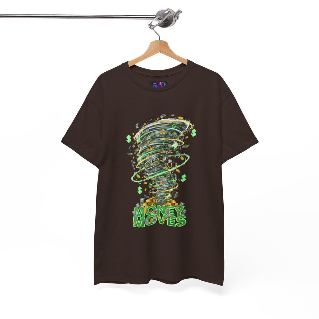 Money Moves Tee — Green Dollar Tornado Graphic T‑Shirt