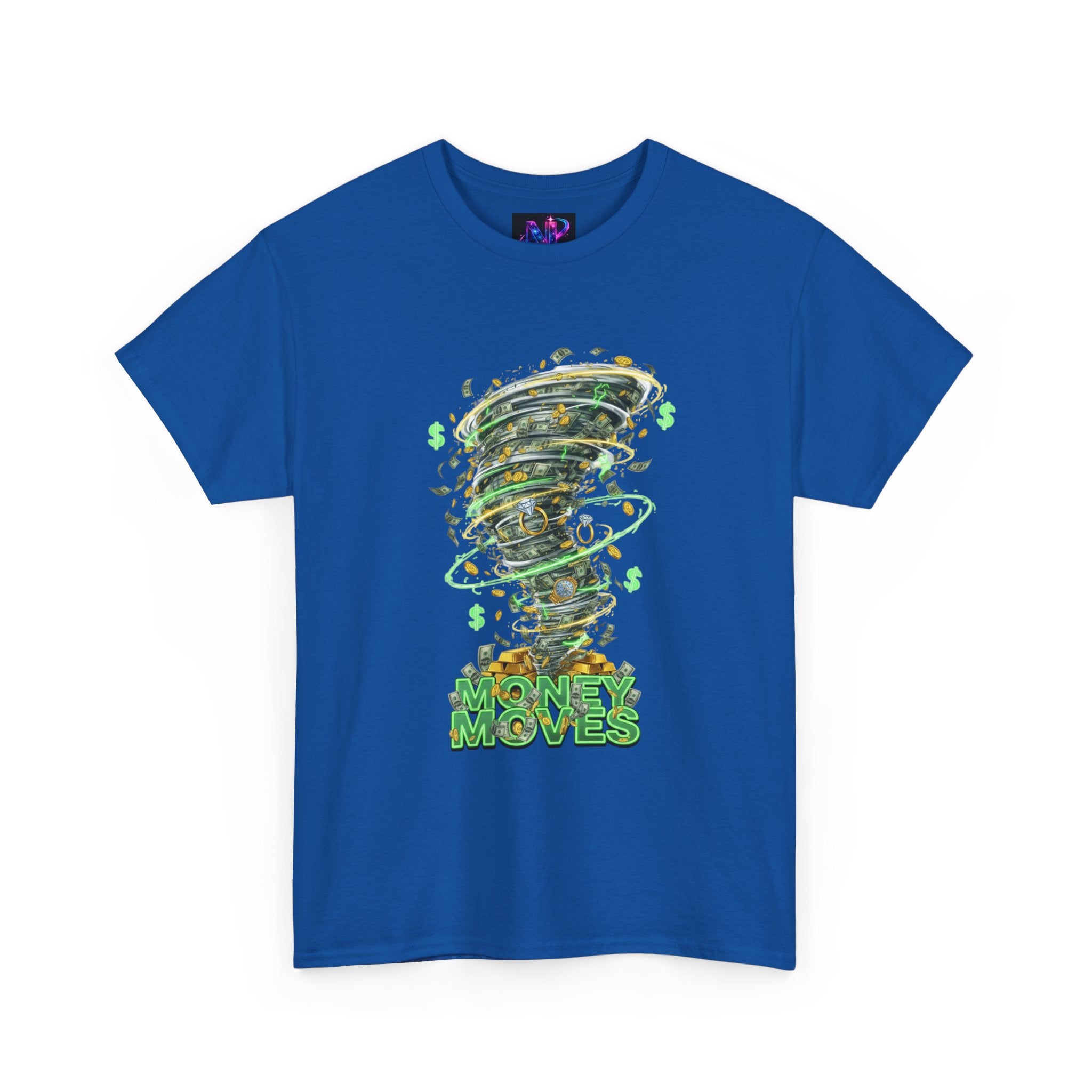 Money Moves Tee — Green Dollar Tornado Graphic T‑Shirt