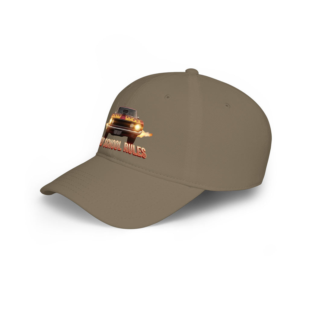 Old School Rules Vintage Muscle Car Baseball Cap