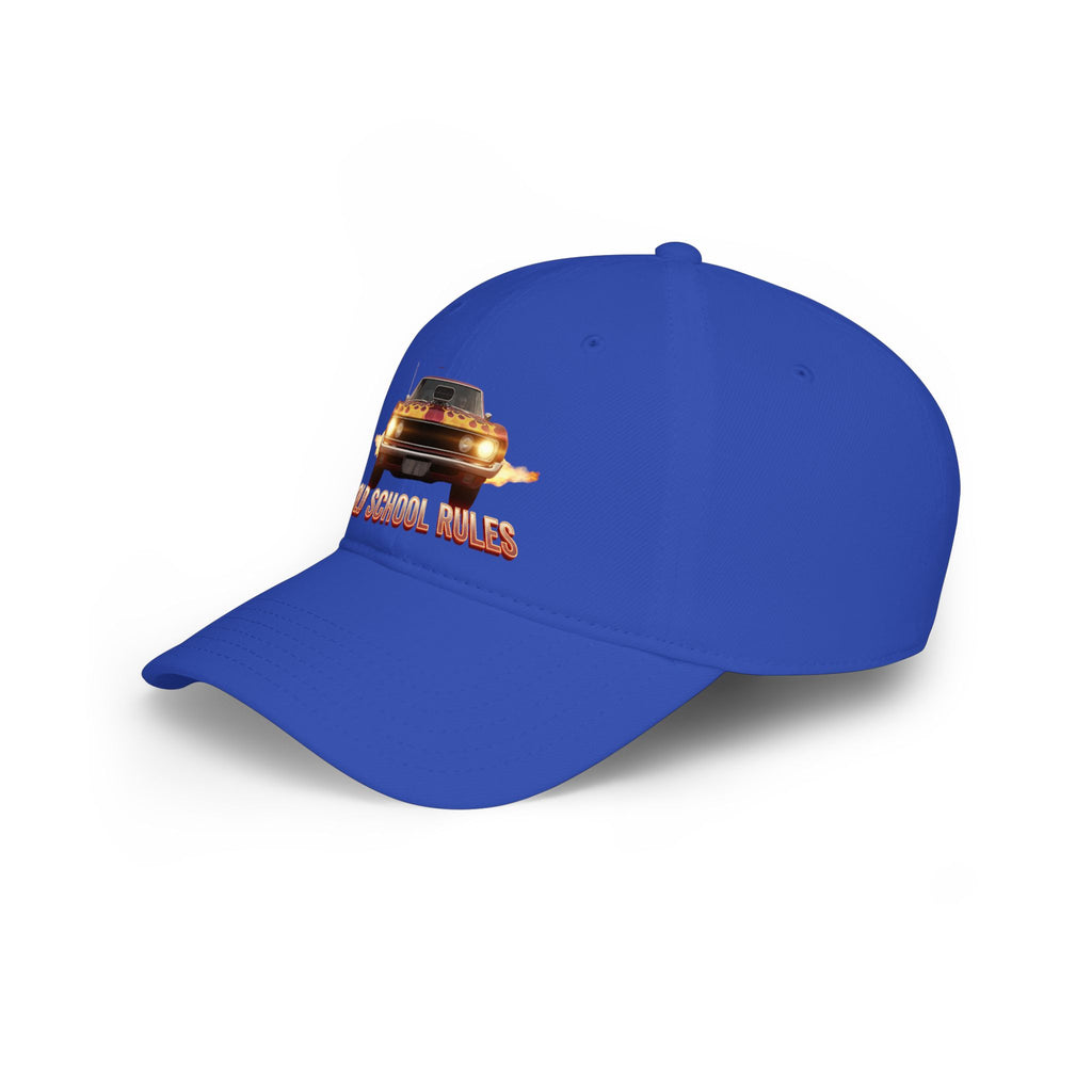 Old School Rules Vintage Muscle Car Baseball Cap