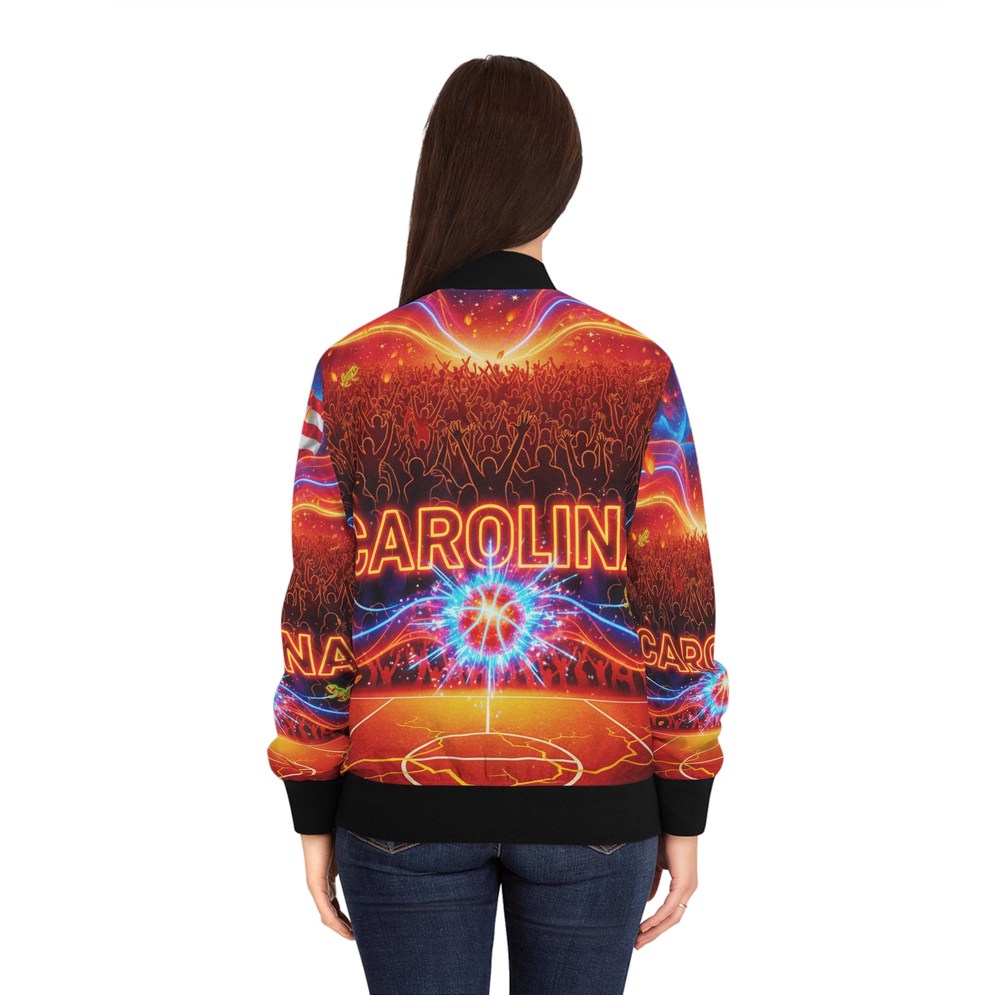 Carolina: El Calentón Bomber Jacket — Basketball City Pride AOP