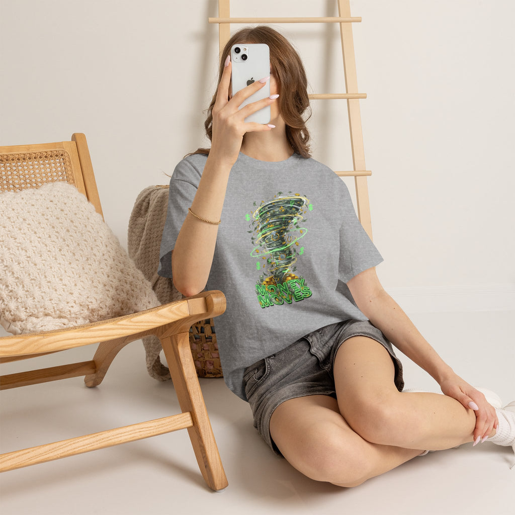 Money Moves Tee — Green Dollar Tornado Graphic T‑Shirt