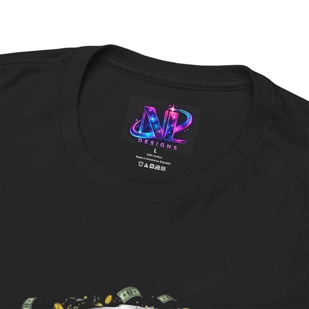 Money Moves Tee — Green Dollar Tornado Graphic T‑Shirt
