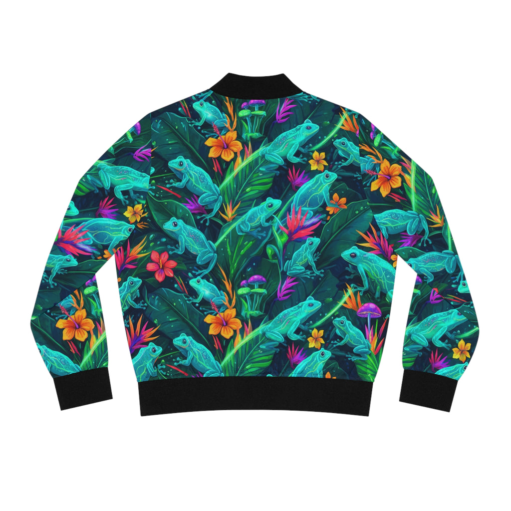 El Coro de Coquíes Bomber Jacket — Floral Jungle Print Women's Jacket