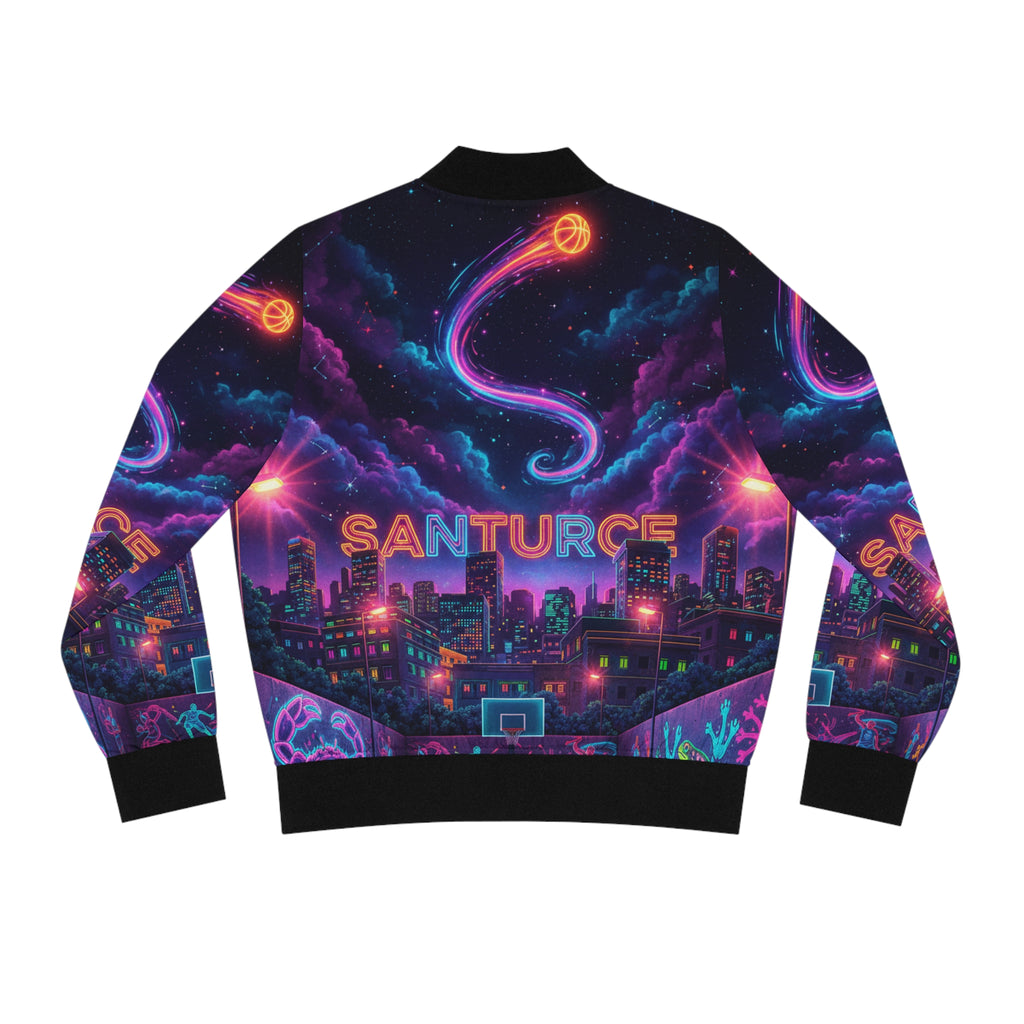 Santurce: La Calle Bomber Jacket — Retro Cosmic Puerto Rico AOP