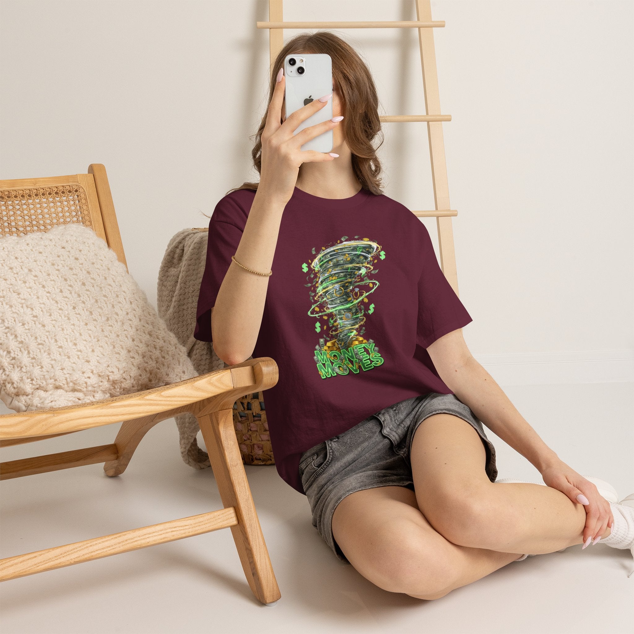 Money Moves Tee — Green Dollar Tornado Graphic T‑Shirt