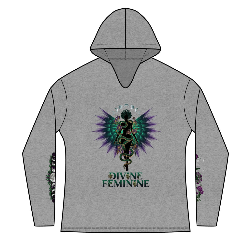Divine Feminine Hoodie — Women's Spiritual Goddess Winged Caduceus Design