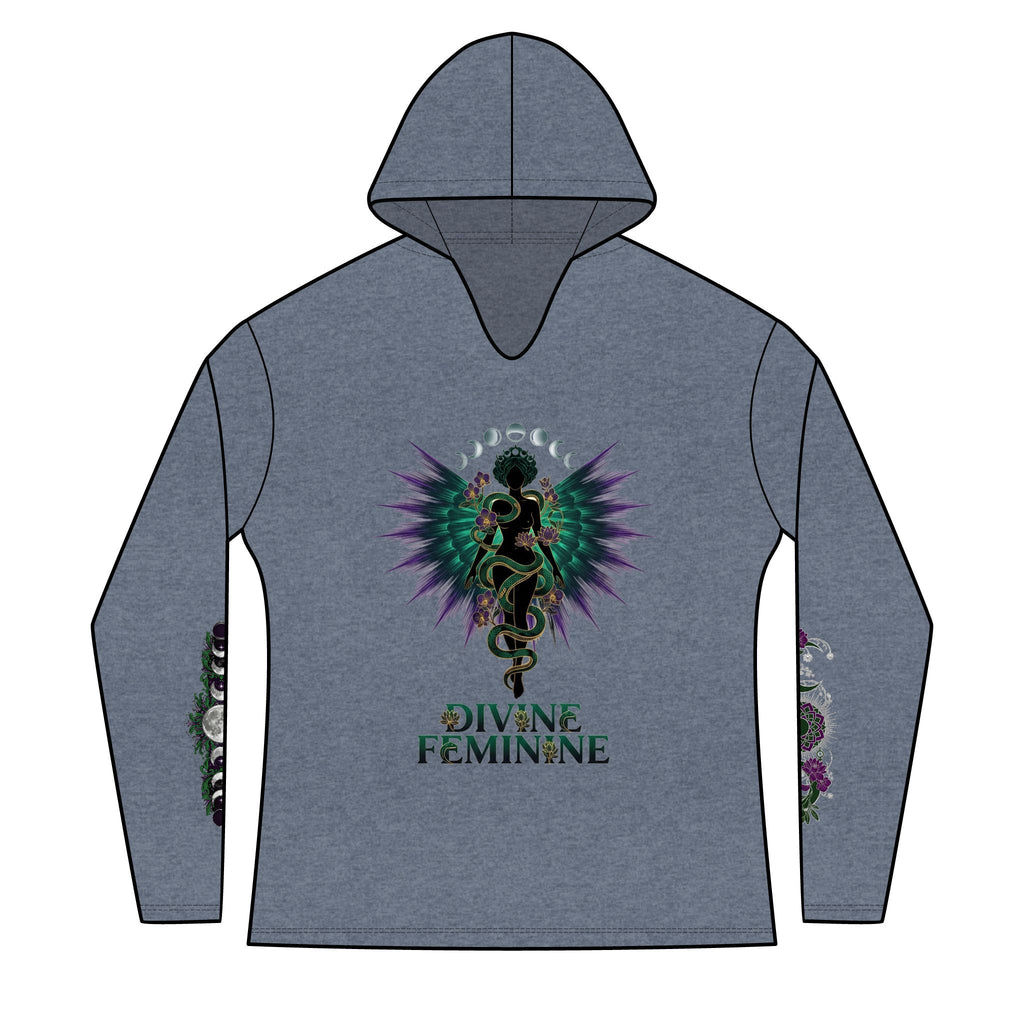 Divine Feminine Hoodie — Women's Spiritual Goddess Winged Caduceus Design