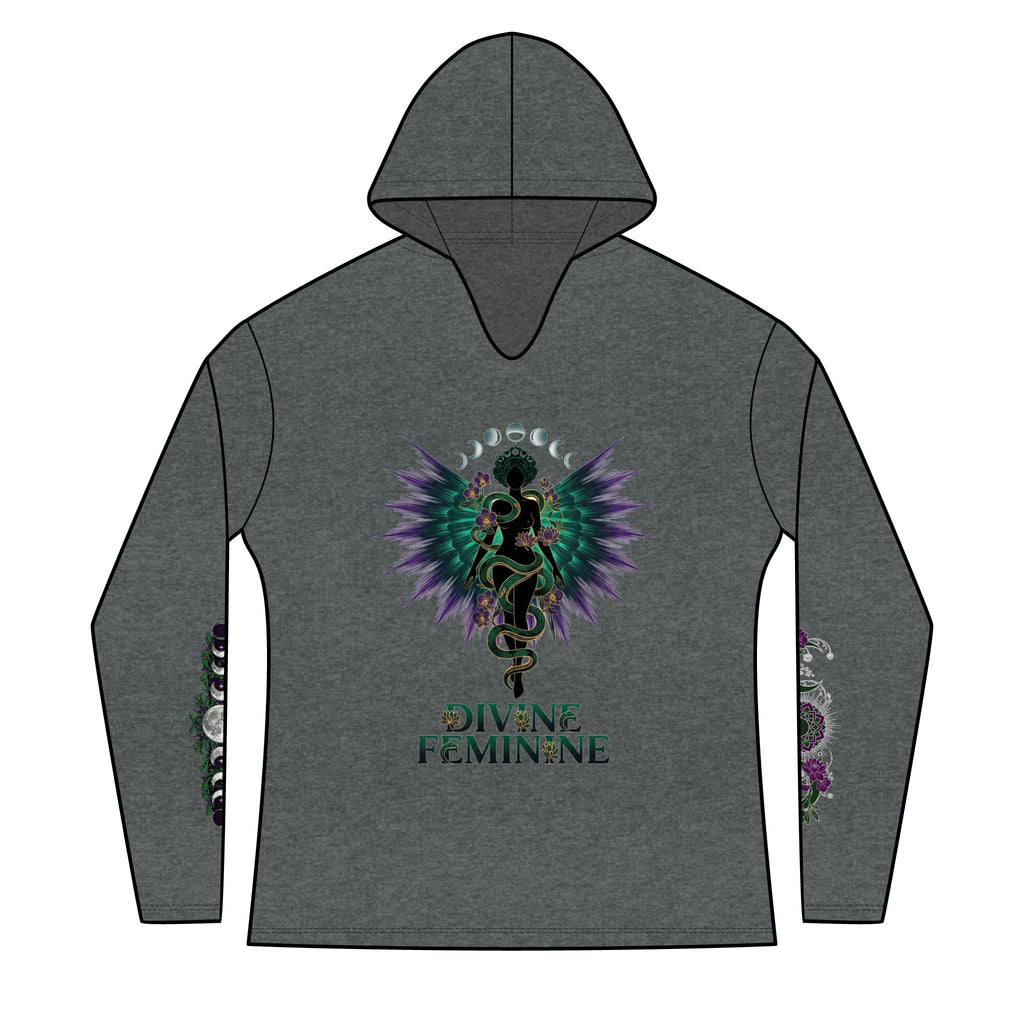 Divine Feminine Hoodie — Women's Spiritual Goddess Winged Caduceus Design