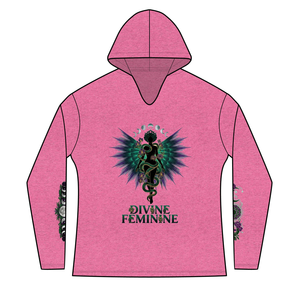 Divine Feminine Hoodie — Women's Spiritual Goddess Winged Caduceus Design