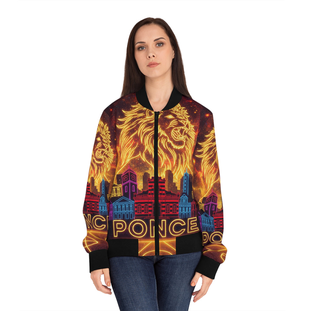 Ponce: La Ciudad Señorial Bomber Jacket — Women's City Pride All-Over Print