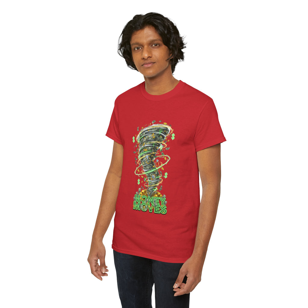 Money Moves Tee — Green Dollar Tornado Graphic T‑Shirt