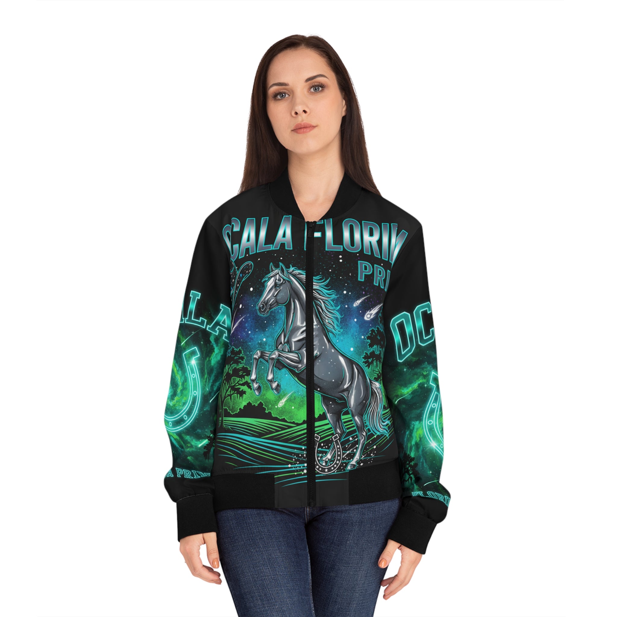 The Silver Stallion of Ocala Bomber Jacket
