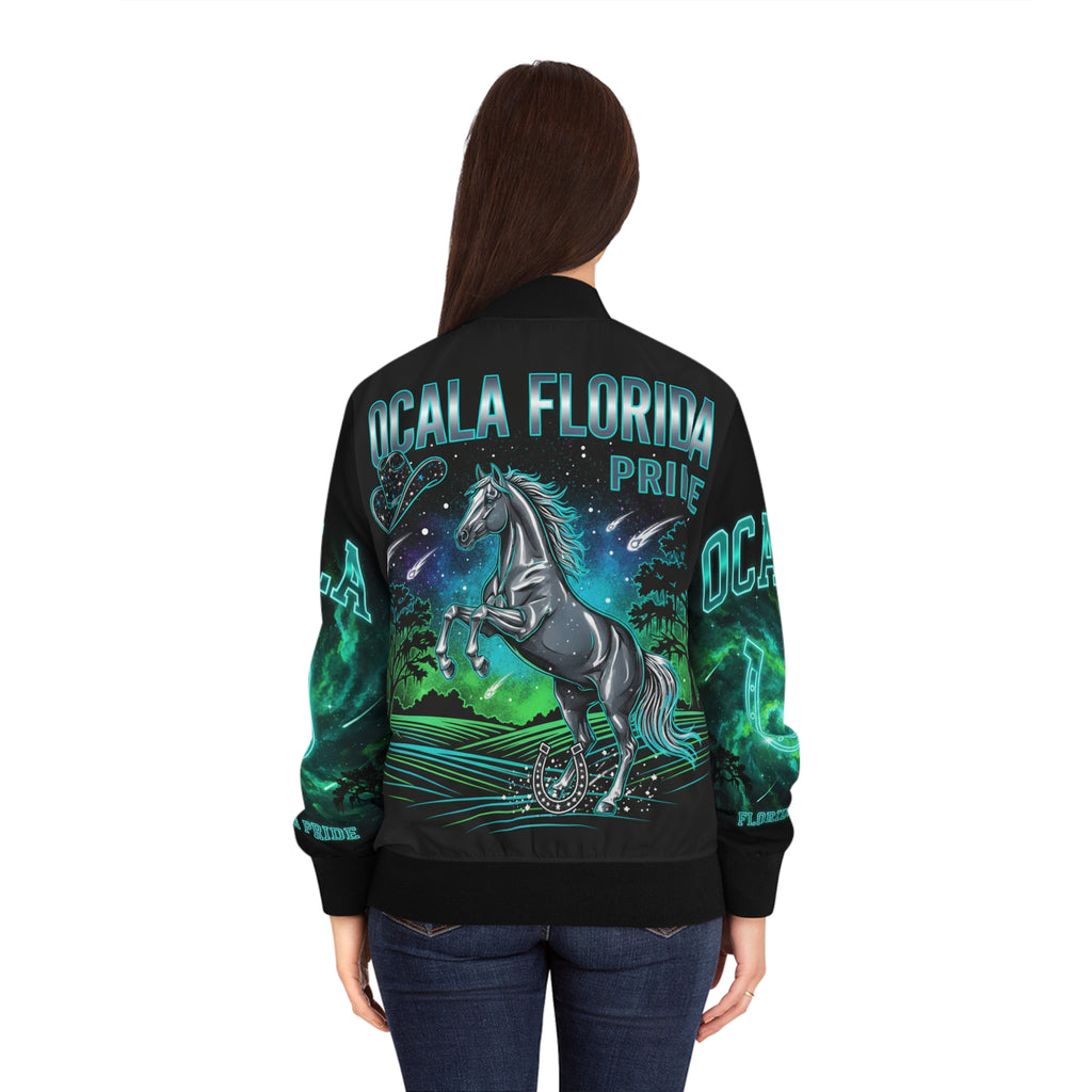 The Silver Stallion of Ocala Bomber Jacket