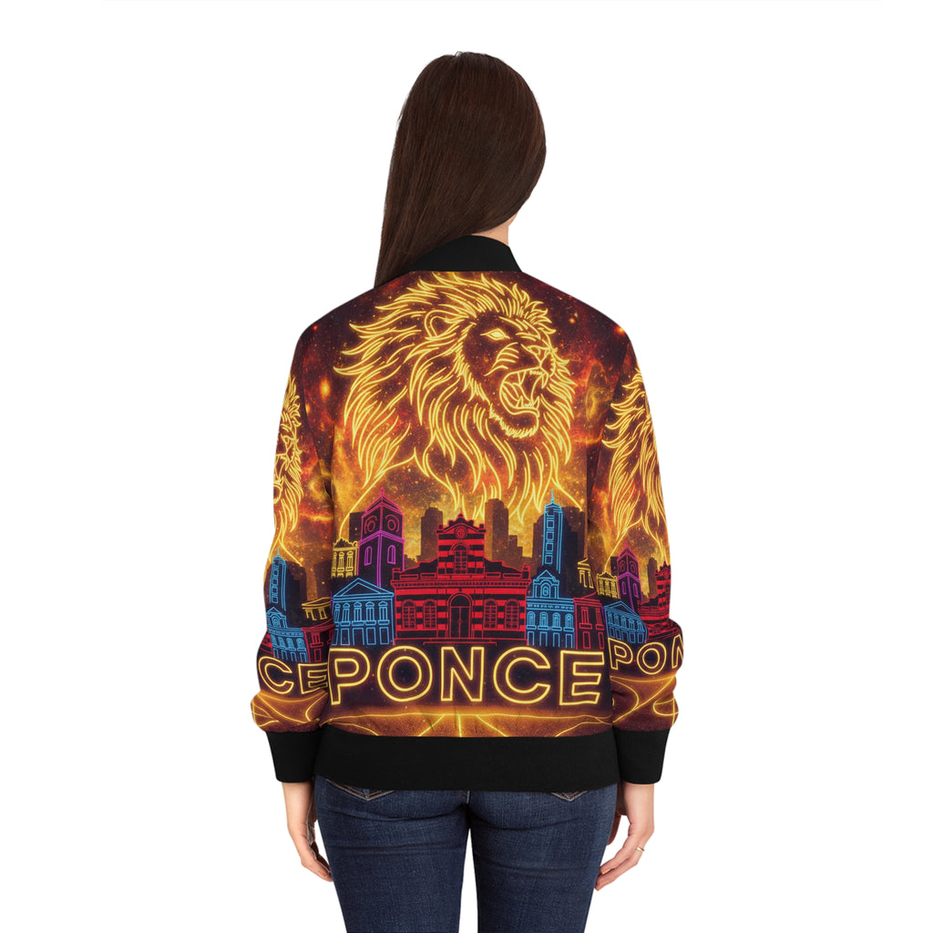 Ponce: La Ciudad Señorial Bomber Jacket — Women's City Pride All-Over Print