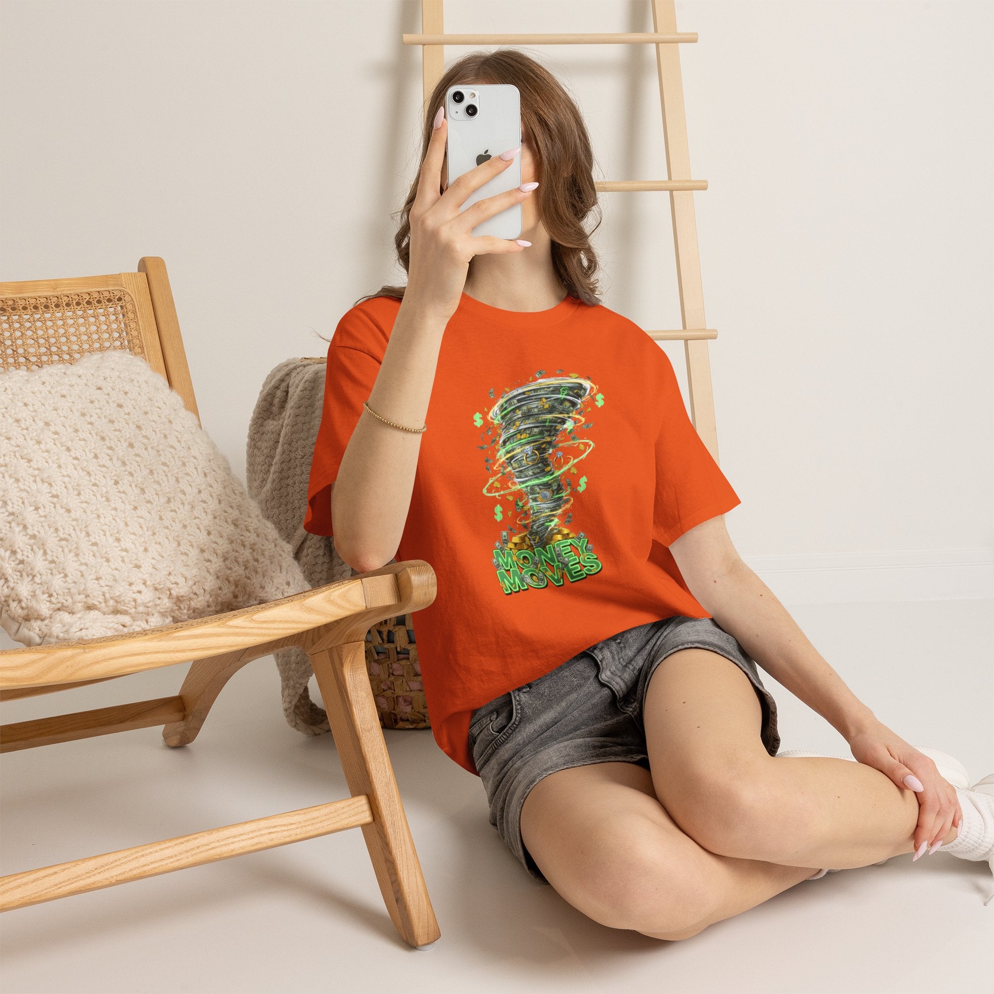 Money Moves Tee — Green Dollar Tornado Graphic T‑Shirt
