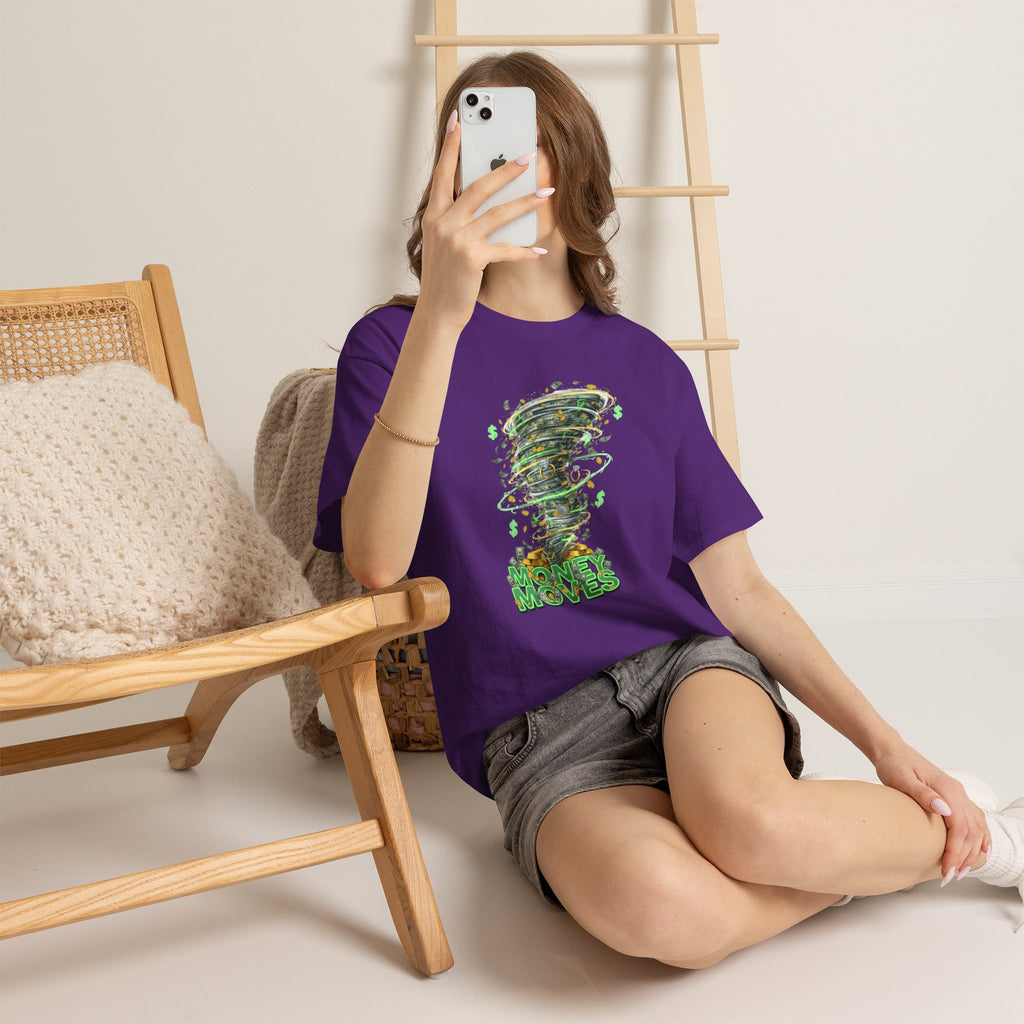 Money Moves Tee — Green Dollar Tornado Graphic T‑Shirt