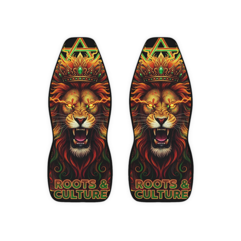Lion Roots & Culture Polyester Car Seat Covers — Rasta Reggae-Inspired Auto Seat Protector