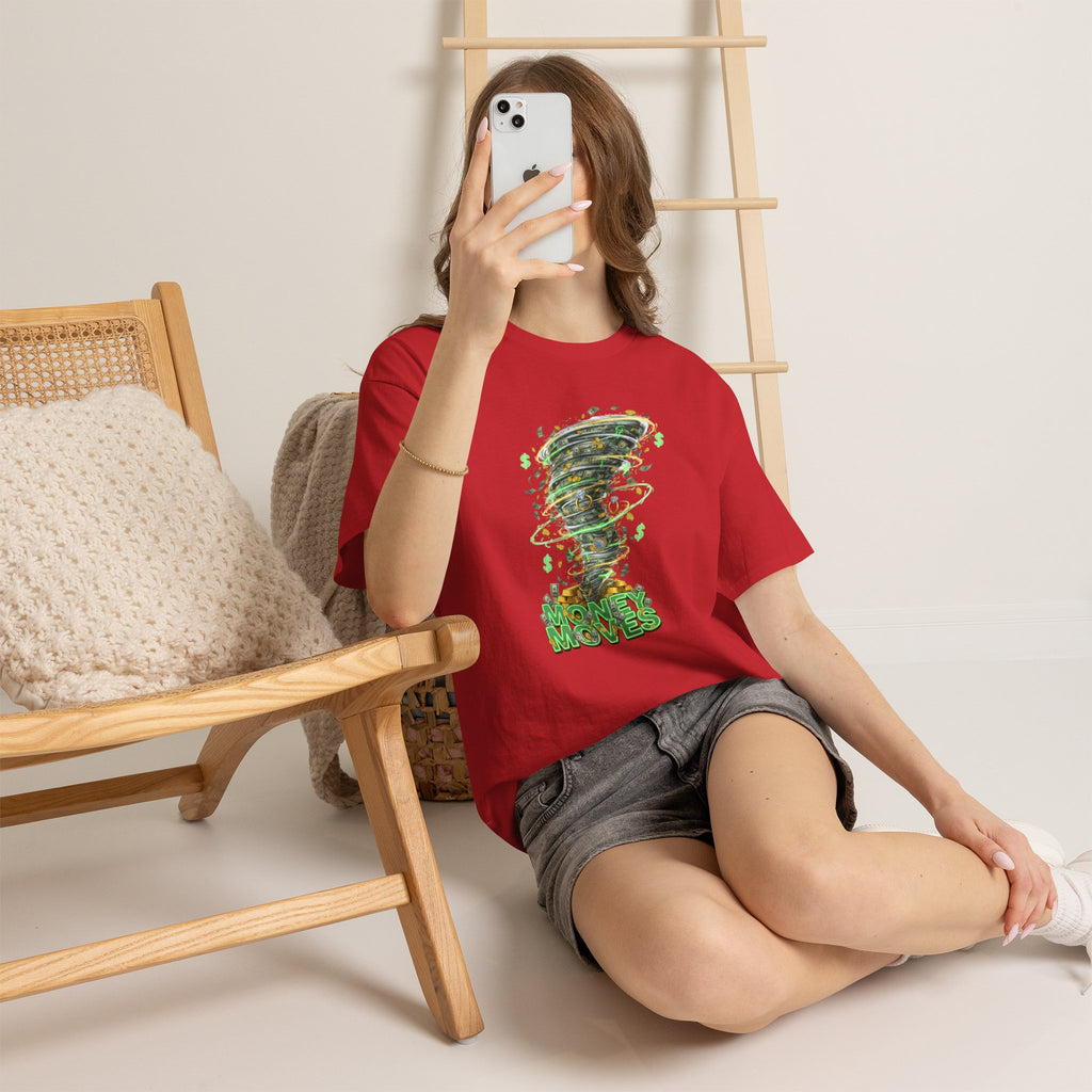 Money Moves Tee — Green Dollar Tornado Graphic T‑Shirt