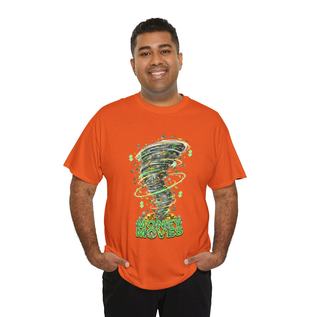 Money Moves Tee — Green Dollar Tornado Graphic T‑Shirt